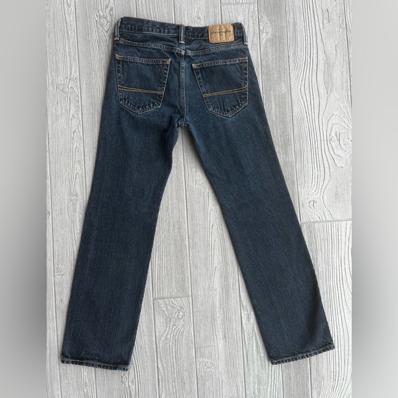100% Cotton Abercrombie Kids Boys Straight Jeans Dark Wash Size 14 - Picture 2 of 10
